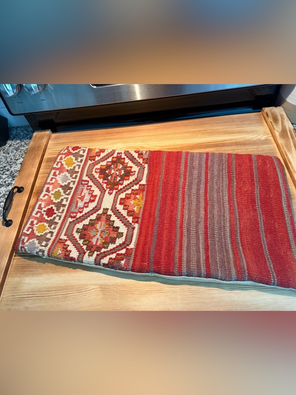 Pottery Barn Mahal Tribal Lumbar Pillow Cover, 12X24” Red Multi - Picture 1 of 8